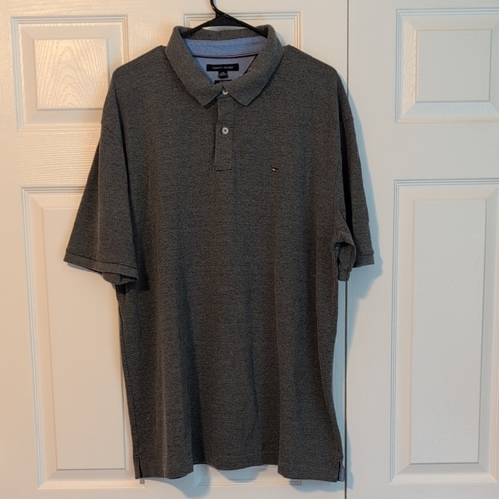 Tommy Hilfiger Charcoal Gray Polo Short-Sleeve Shirt Men's XXL